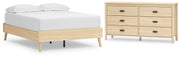 Cabinella Full Platform Bed with Dresser in Tan - PKG017219