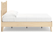 Cabinella Full Platform Panel Bed with Dresser and 2 Nightstands in Tan - PKG017227