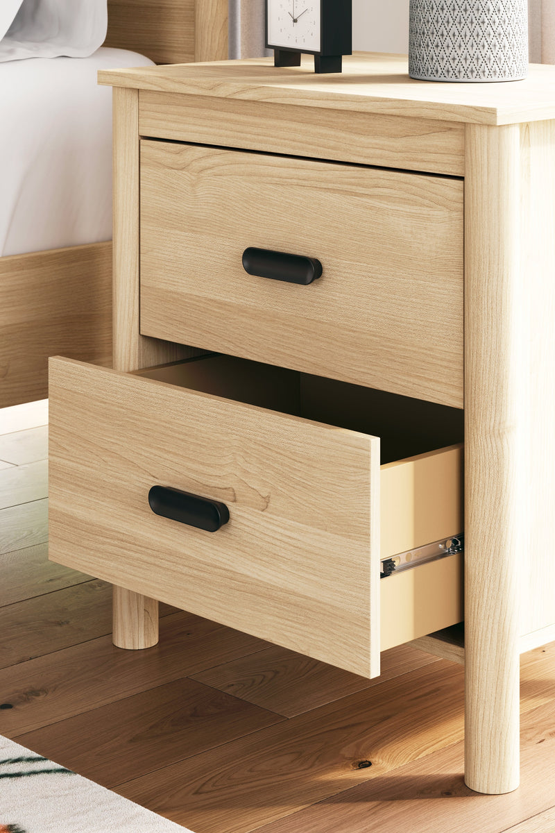 Cabinella Full Platform Panel Bed with Dresser and Nightstand in Tan - PKG017230
