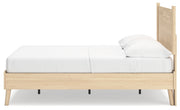 Cabinella Full Platform Panel Bed with Dresser in Tan - PKG017226