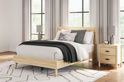 Cabinella Full Platform Panel Bed with Dresser in Tan - PKG017226