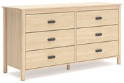 Cabinella Full Platform Panel Bed with Dresser in Tan - PKG017226