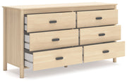 Cabinella Full Platform Panel Bed with Dresser in Tan - PKG017226
