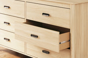 Cabinella Queen Panel Headboard with Dresser, Chest and 2 Nightstands in Tan - PKG017285