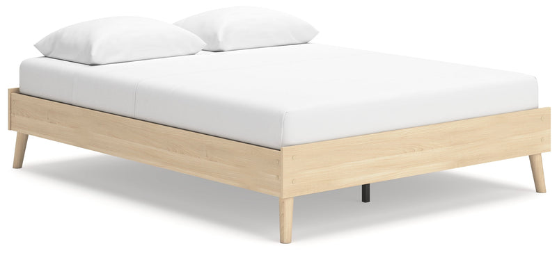 Cabinella Queen Platform Bed with Dresser and Nightstand in Tan - PKG017293