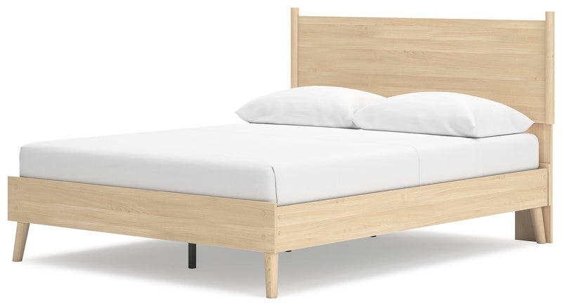 Cabinella Queen Platform Panel Bed, Dresser and Chest in Tan - PKG017301