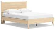 Cabinella Queen Platform Panel Bed with Dresser and 2 Nightstands in Tan - PKG017297