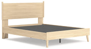 Cabinella Queen Platform Panel Bed with Dresser and 2 Nightstands in Tan - PKG017297