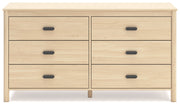 Cabinella Queen Platform Panel Bed with Dresser and 2 Nightstands in Tan - PKG017297