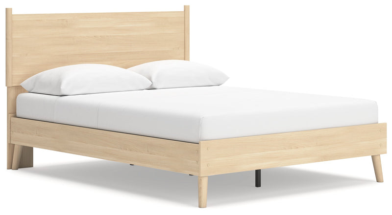 Cabinella Queen Platform Panel Bed with Dresser and Nightstand in Tan - PKG017300
