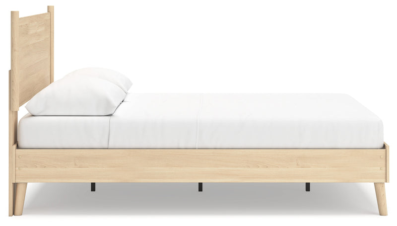 Cabinella Queen Platform Panel Bed with Dresser and Nightstand in Tan - PKG017300