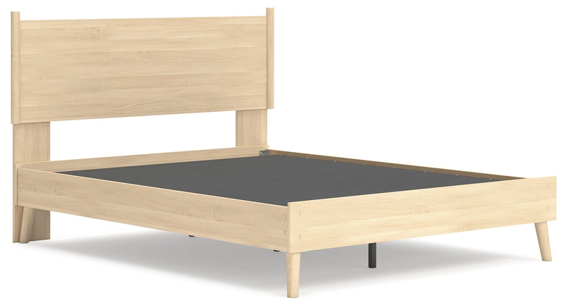 Cabinella Queen Platform Panel Bed with Dresser and Nightstand in Tan - PKG017300