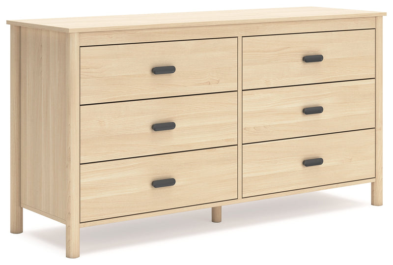 Cabinella Queen Platform Panel Bed with Dresser in Tan - PKG017296