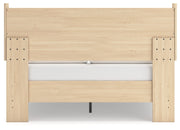 Cabinella Queen Platform Panel Bed with Dresser in Tan - PKG017296