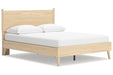 Cabinella Tan Queen Platform Panel Bed - Gate FurnitureQueen Bed
