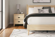 Cabinella Tan Queen Platform Panel Bed - Gate FurnitureQueen Bed