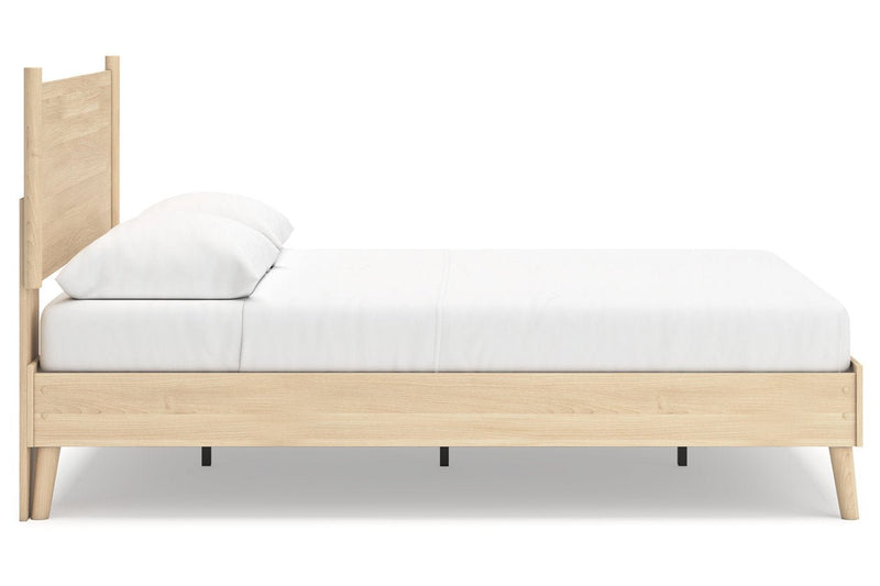 Cabinella Tan Queen Platform Panel Bed - Gate FurnitureQueen Bed
