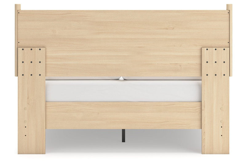Cabinella Tan Queen Platform Panel Bed - Gate FurnitureQueen Bed