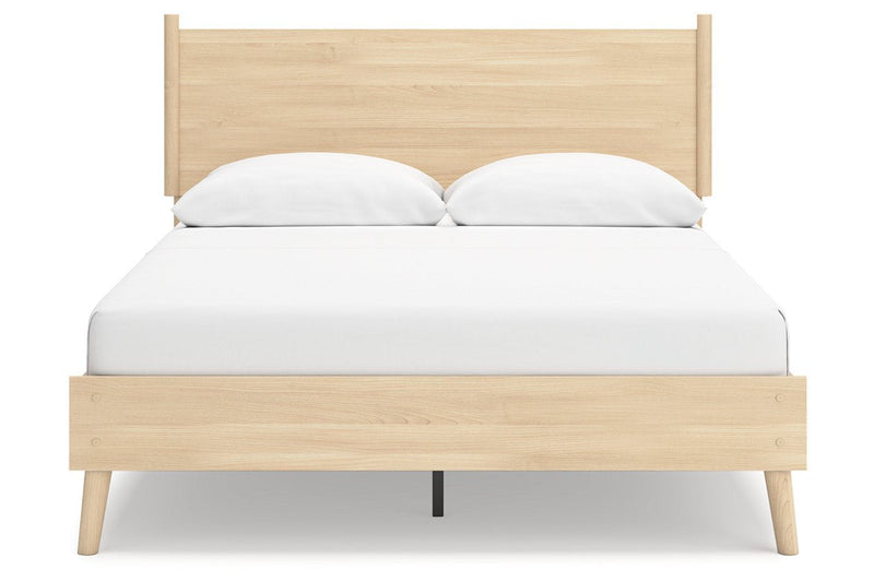 Cabinella Tan Queen Platform Panel Bed - Gate FurnitureQueen Bed