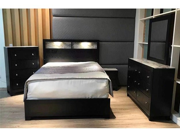 Cadence Black LED Panel Bedroom Set - Lara FurnitureBedroom Set
