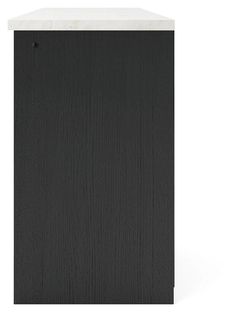 Cadmori Black/White 63" TV Stand - W2616-468