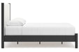 Cadmori Black/White Queen Upholstered Platform Bed - Gate FurnitureQueen Bed