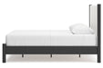 Cadmori Black/White Queen Upholstered Platform Bed - Gate FurnitureQueen Bed