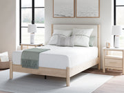 Cadmori Queen Upholstered Panel Bed with Dresser and 2 Nightstands in Two-tone from Ashley - Lara Furniture