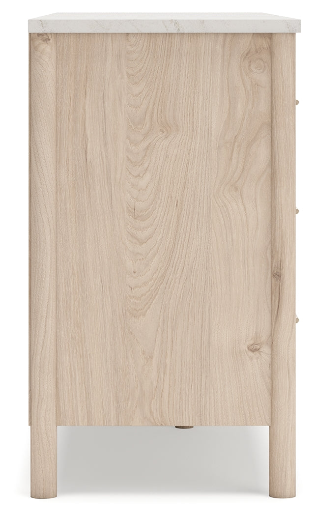 Cadmori Queen Upholstered Panel Bed with Dresser in Two-tone from Ashley - Lara Furniture