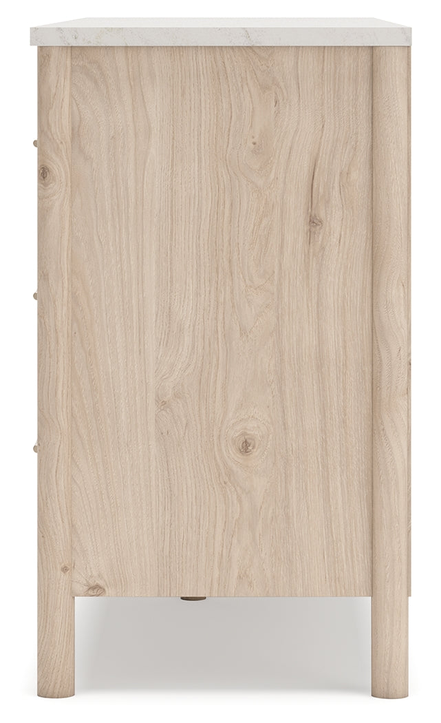 Cadmori Queen Upholstered Panel Bed with Dresser in Two-tone from Ashley - Lara Furniture