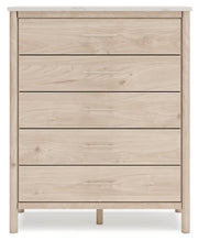 Cadmori Queen Upholstered Panel Bed with Mirrored Dresser, Chest and Nightstand in Two-tone from Ashley - Lara Furniture
