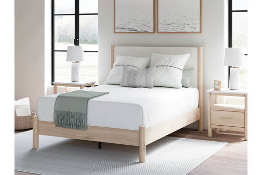 Cadmori Two - tone Queen Upholstered Platform Bed - Lara FurnitureQueen Bed