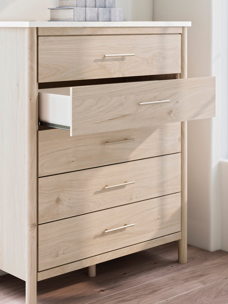 Cadmori Two-tone Upholstered Panel Bedroom Set from Ashley - Lara Furniture