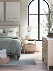 Cadmori Two-tone Upholstered Panel Bedroom Set from Ashley - Lara Furniture