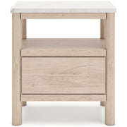 Cadmori Two-tone Upholstered Panel Bedroom Set from Ashley - Lara Furniture