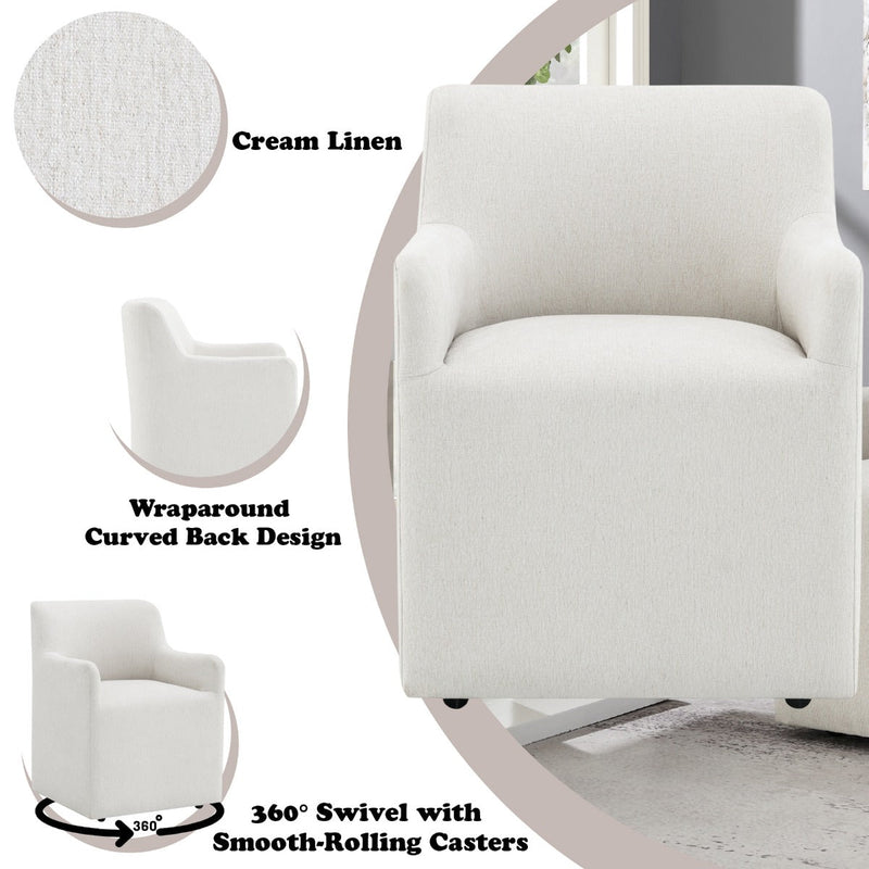 Cafell Arm Chair w/Swivel Casters - DN02806