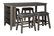 Caitbrook Gray 5 - Piece Counter Height Set w/ Stools - Lara FurnitureCounter Height Set