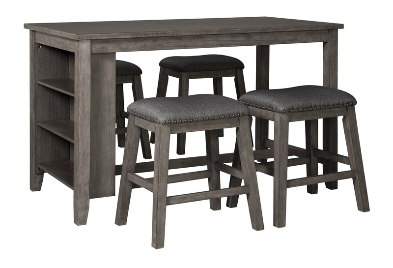 Caitbrook Gray 5 - Piece Counter Height Set w/ Stools - Lara FurnitureCounter Height Set