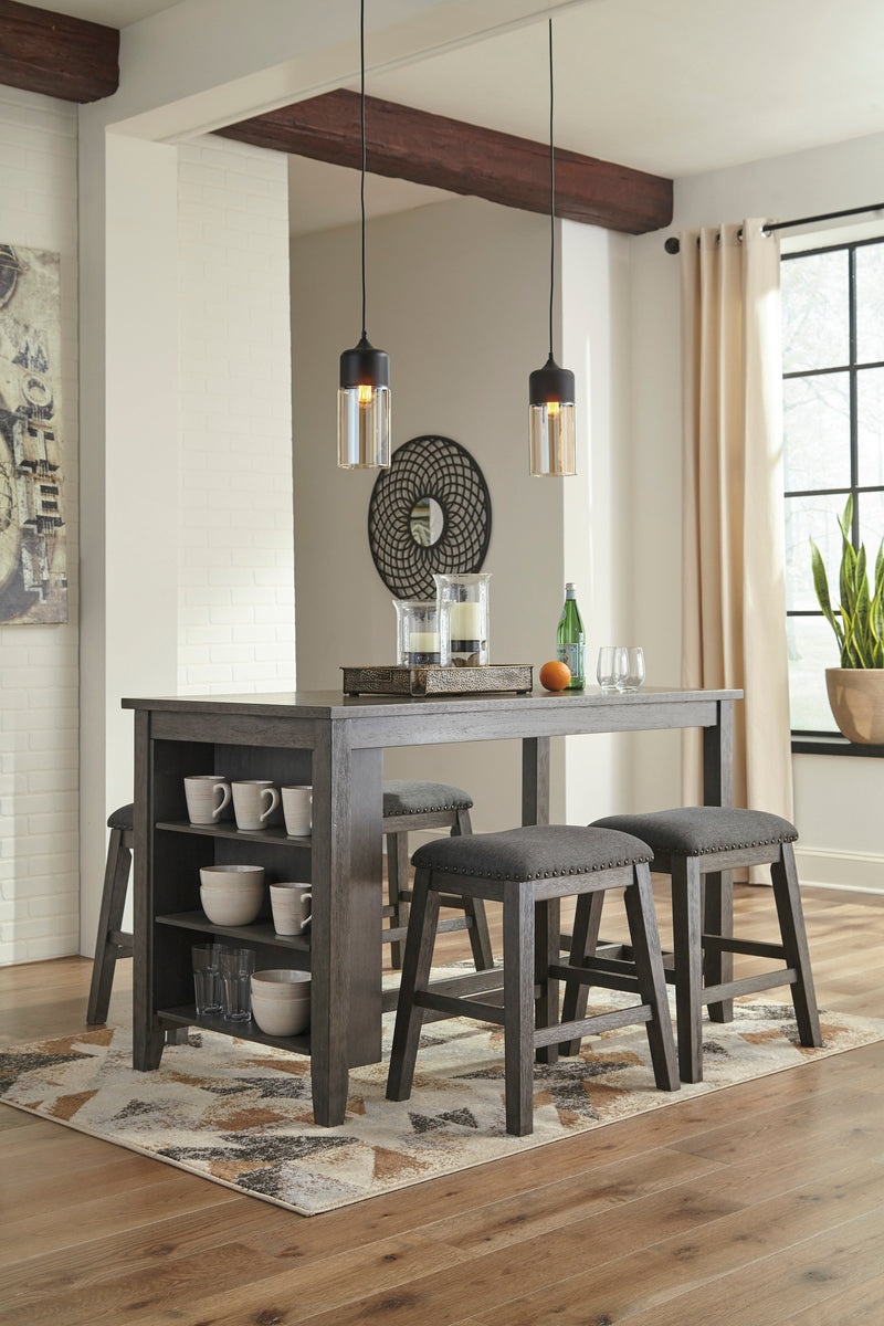 Caitbrook Gray 5 - Piece Counter Height Set w/ Stools - Lara FurnitureCounter Height Set