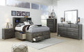 Caitbrook Gray Bookcase Storage Platform Youth Bedroom Set - Gate FurnitureYouth Bedroom Set