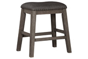 Caitbrook Gray Counter Height Upholstered Bar Stool (Set of 2) - Lara FurnitureBarstool