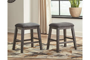 Caitbrook Gray Counter Height Upholstered Bar Stool (Set of 2) - Lara FurnitureBarstool