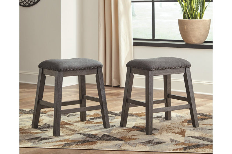 Caitbrook Gray Counter Height Upholstered Bar Stool (Set of 2) - Lara FurnitureBarstool