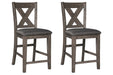 Caitbrook Gray Counter Height Upholstered Bar Stool (Set of 2) - Gate FurnitureBarstool