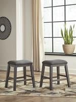 Caitbrook Gray Counter Height Upholstered Bar Stool (Set of 2) - Lara FurnitureBarstool