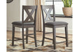 Caitbrook Gray Counter Height Upholstered Bar Stool (Set of 2) - Gate FurnitureBarstool
