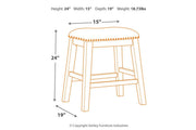Caitbrook Gray Counter Height Upholstered Bar Stool (Set of 2) - Lara FurnitureBarstool