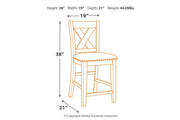 Caitbrook Gray Counter Height Upholstered Bar Stool (Set of 2) - Lara FurnitureBarstool