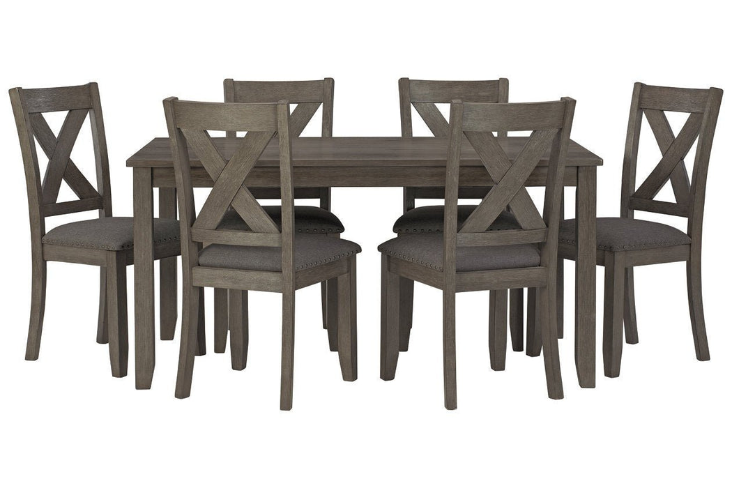 Caitbrook Gray Dining Table and Chairs (Set of 7) - Gate FurnitureDining Table