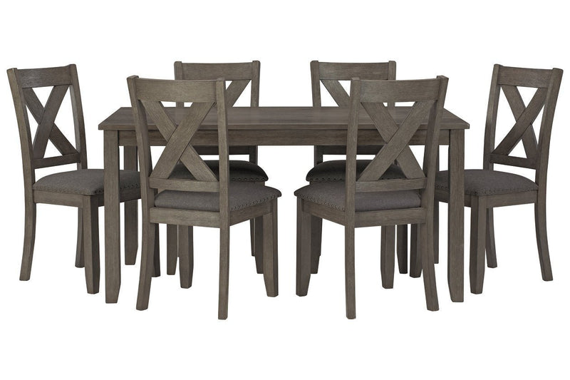 Caitbrook Gray Dining Table and Chairs (Set of 7) - Lara FurnitureDining Table